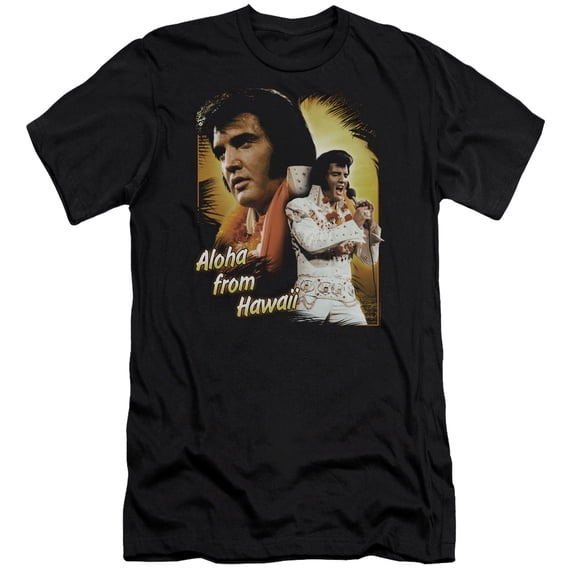 Elvis Presley Aloha Premium Slim Fit 30/1 T-Shirt Black