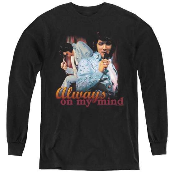 Elvis Presley Always On My Mind Youth Long Sleeve T-Shirt Black