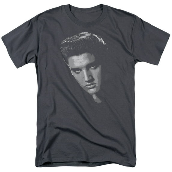 Elvis Presley American Idol Adult 18/1 T-Shirt Charcoal