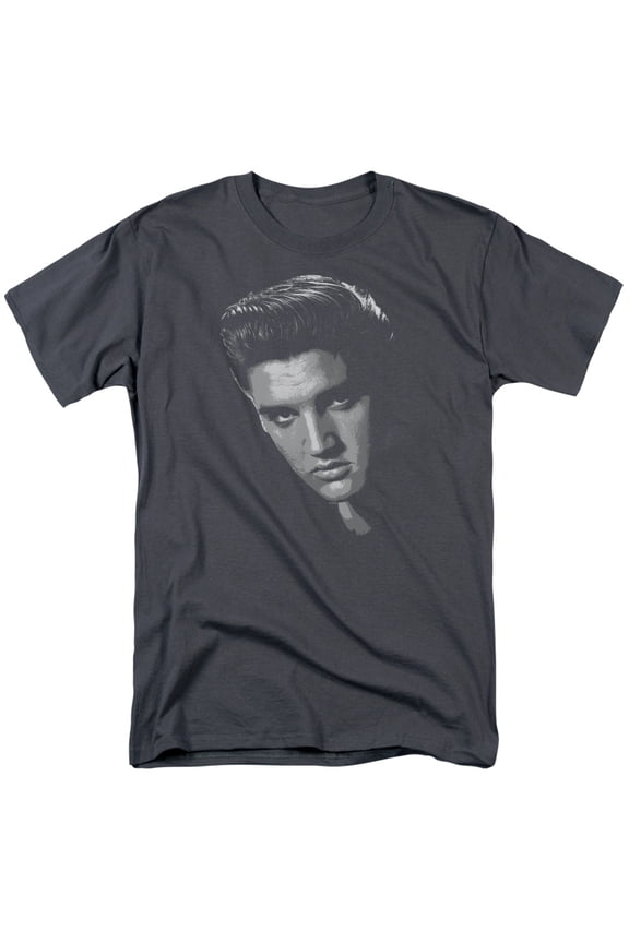 Elvis Presley American Idol Adult 18/1 T-Shirt Charcoal