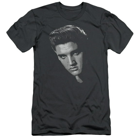 Elvis Presley American Idol Adult 30/1 T-Shirt Charcoal