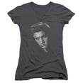 thumbnail image 1 of Elvis Presley American Idol Junior Women's V-Neck T-Shirt Charcoal, 1 of 2