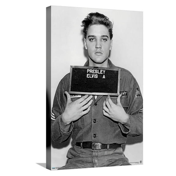 Elvis Presley - Army Enlisting Canvas Wall Poster, 14.725" x 22.375"