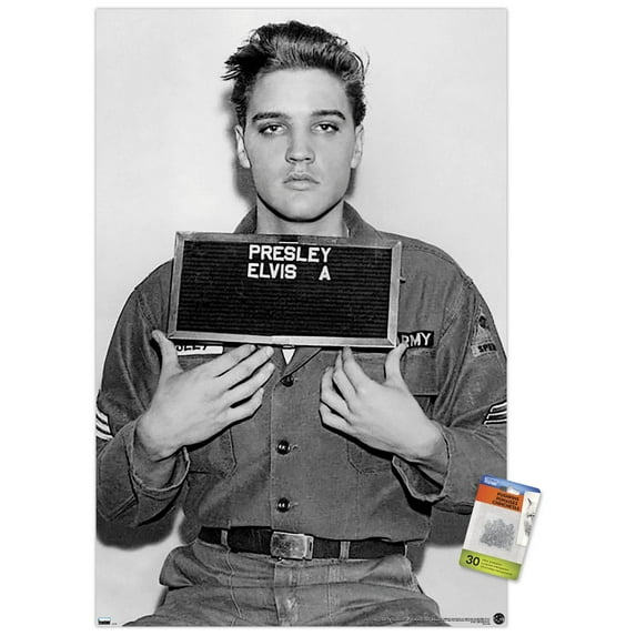 Elvis Presley - Army Enlisting Wall Poster with Push Pins, 22.375" x 34"
