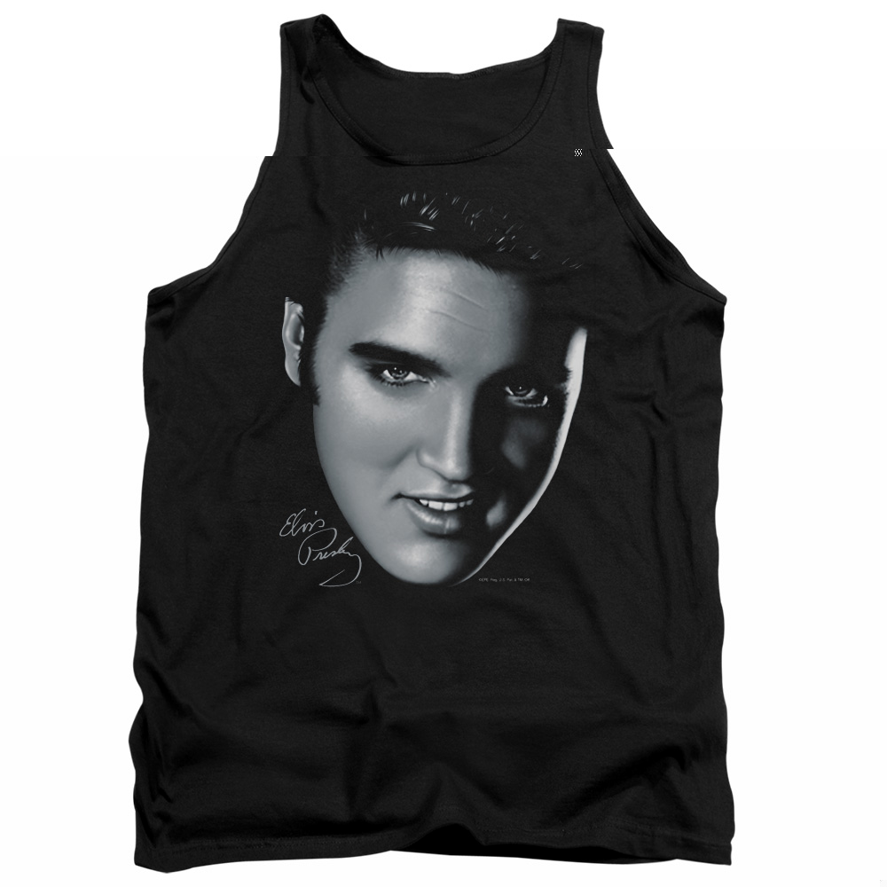 Elvis Presley Big Face Adult Tank Top Black