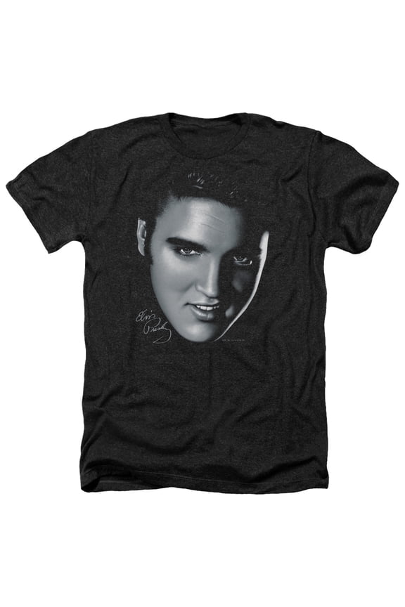 Elvis Presley - Big Face - Heather Short Sleeve Shirt - Small