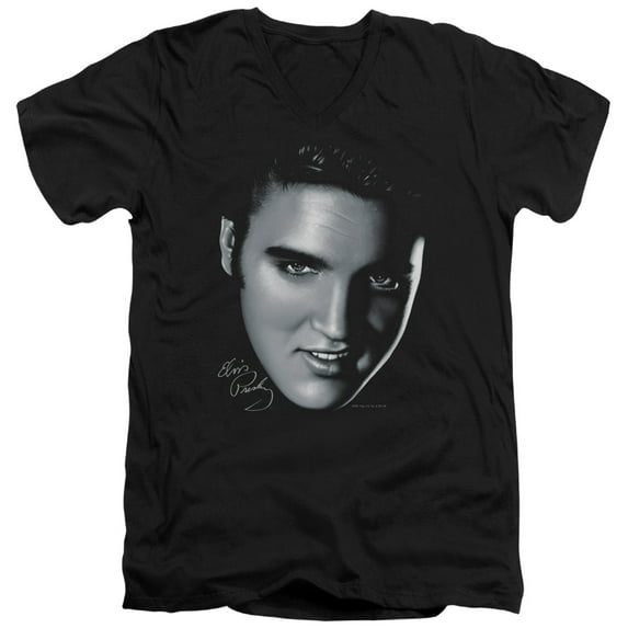 Elvis Presley - Big Face - Slim Fit V Neck Shirt - Medium