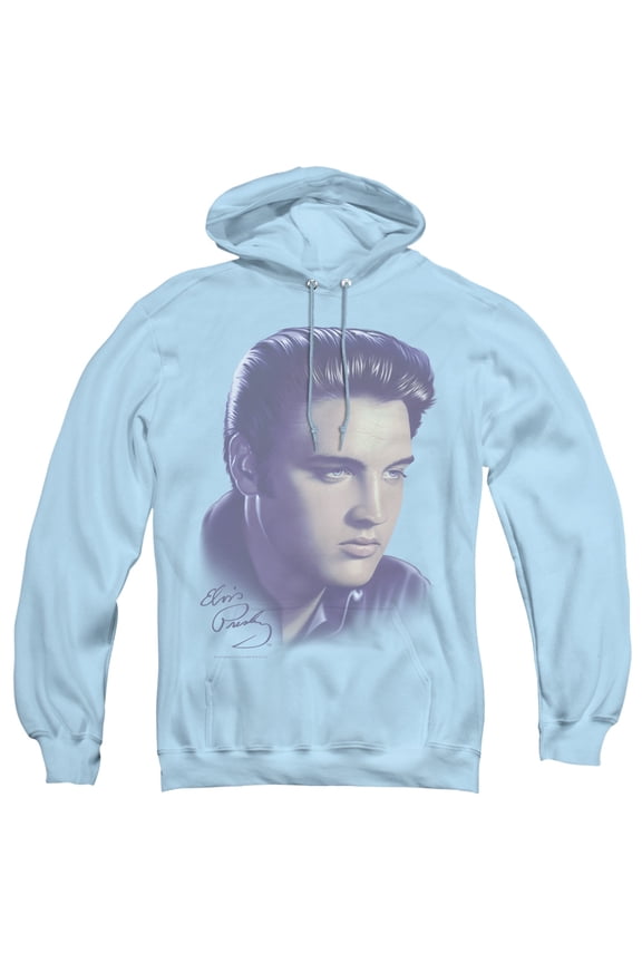 Big Portrait Adult Pullover Hoodie Sweatshirt Light Blue