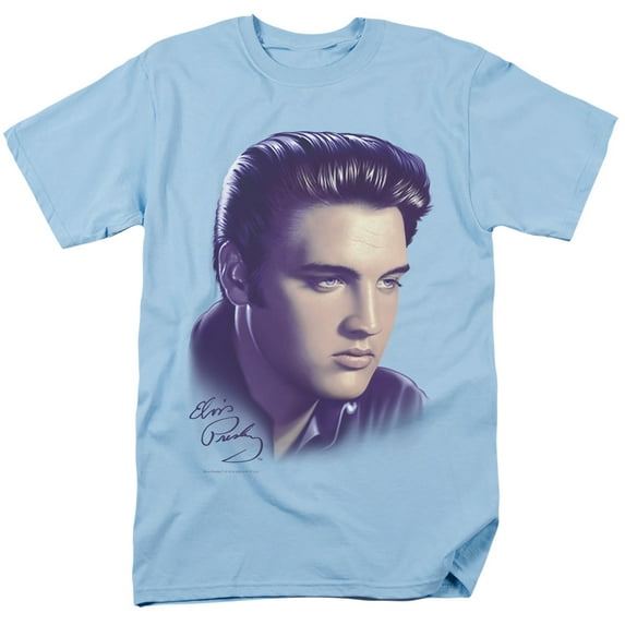 Elvis Presley Men's Big Portrait T-shirt Large Blue