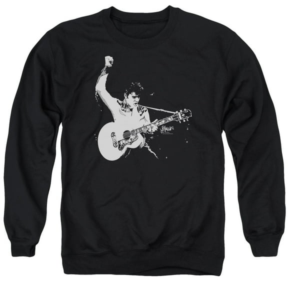 Elvis Presley - Black And White Guitarman - Crewneck Sweatshirt - X-Large