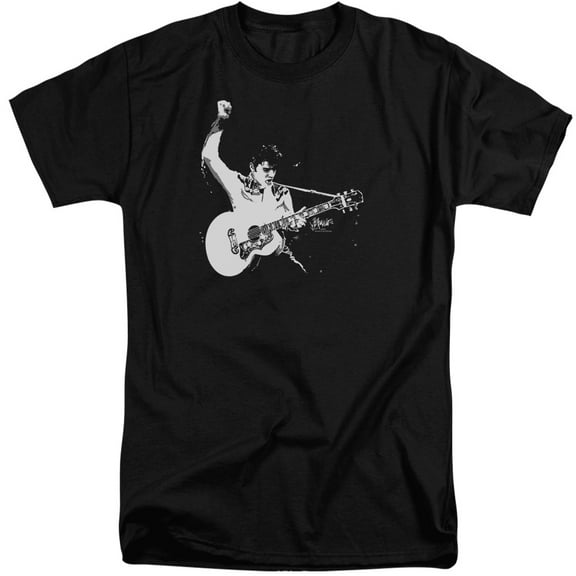 Elvis Presley - Black And White Guitarman - Tall Fit Short Sleeve Shirt - XXX-Large