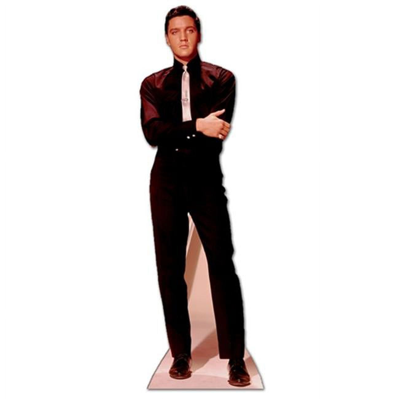 Official Lifesize Elvis Presley Cardboard Cutout – Black & White In Suit & Tie – 180cm Tall Standee For Parties