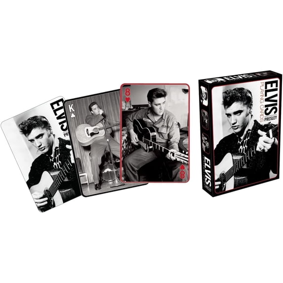 Elvis Presley Black and White Playing Cards