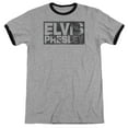 thumbnail image 1 of Elvis Presley Block Letters Adult Ringer T-Shirt Heather/Black, 1 of 2
