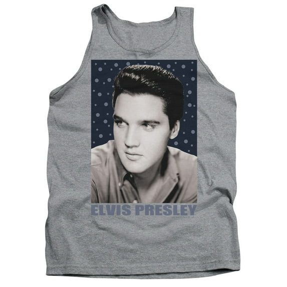 Elvis Presley Blue Sparkle Adult Tank Top Athletic Heather