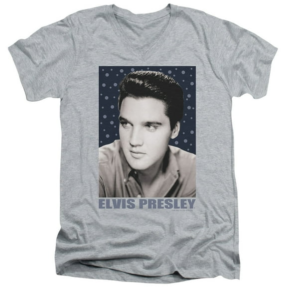 Elvis Presley - Blue Sparkle - Slim Fit V Neck Shirt - Large