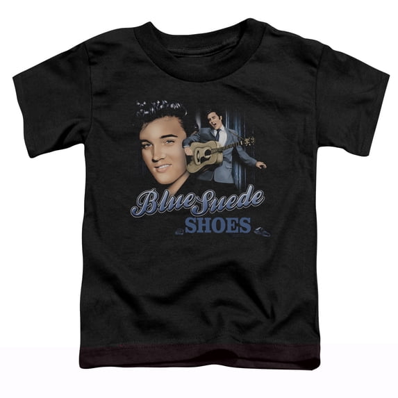 Elvis Presley Blue Suede Shoes Toddler T-Shirt Black