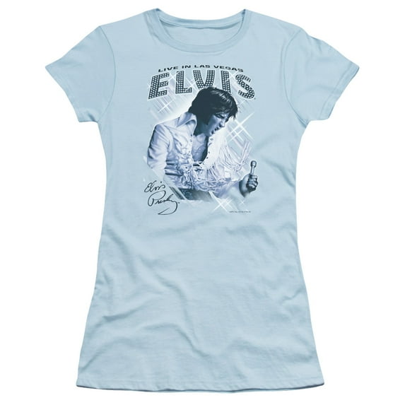 Elvis Presley Blue Vegas S/S Junior Women's T-Shirt Sheer Light Blue