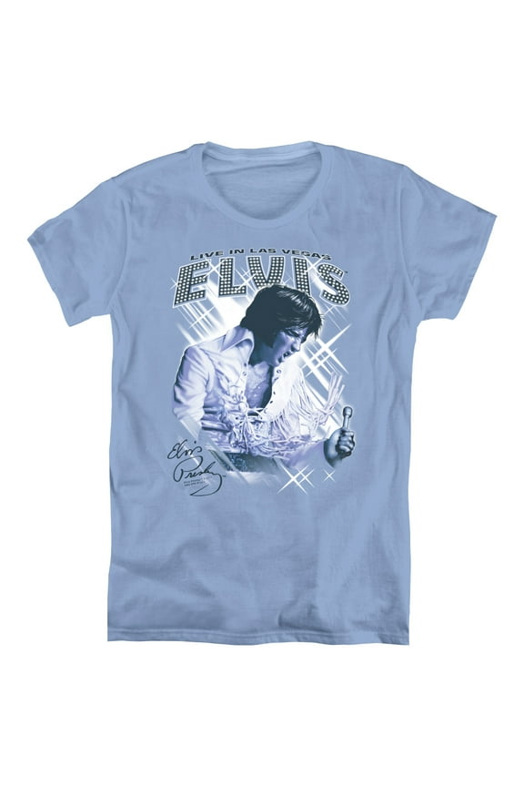 Elvis Presley Blue Vegas S/S Women's T-Shirt Carolina Blue
