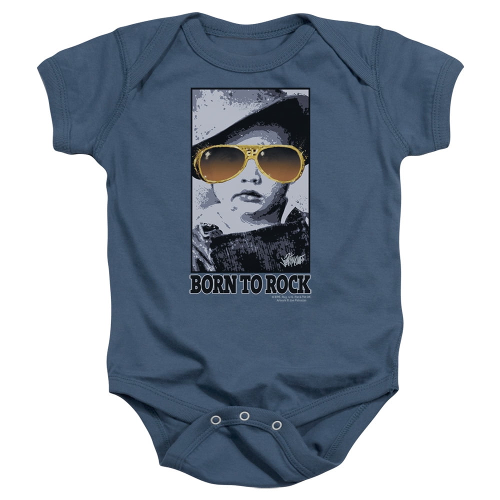Elvis Presley Born To Rock Baby Romper T Shirt Indigo Walmart