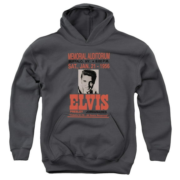 Elvis Presley Buffalo 1956 Youth Pullover Hoodie Sweatshirt Charcoal