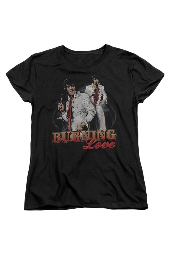 Elvis Presley Burning Love S/S Women's T-Shirt Black