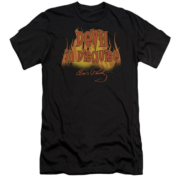 Elvis Presley Devil In Disguise Premium Slim Fit 30/1 T-Shirt Black