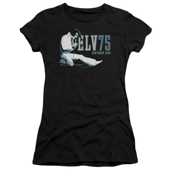 Elvis Presley Elv 75 Logo Premium Junior Women's T-Shirt Black