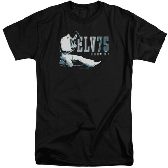 Elvis Presley Elv 75 Logo S/S Adult Tall Black