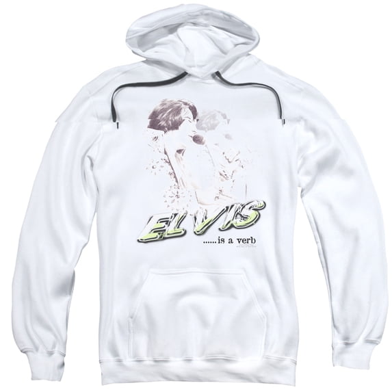 Elvis Presley Elvis Is A Verb Pullover Hoodie Sweatshirt White