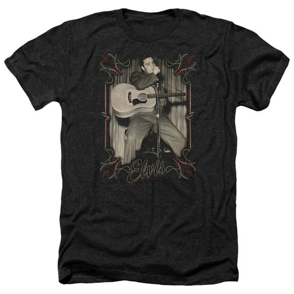 Elvis Presley - Elvis Pinstripes - Heather Short Sleeve Shirt - Large