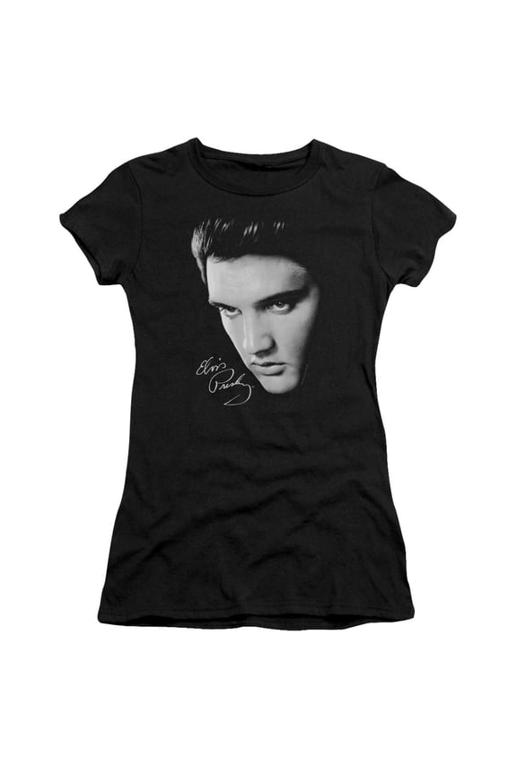 Elvis Presley - Face - Juniors Teen Girls Cap Sleeve Shirt - Medium