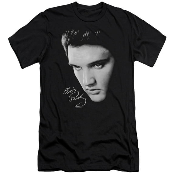Elvis Presley Face Premium Slim Fit 30/1 T-Shirt Black