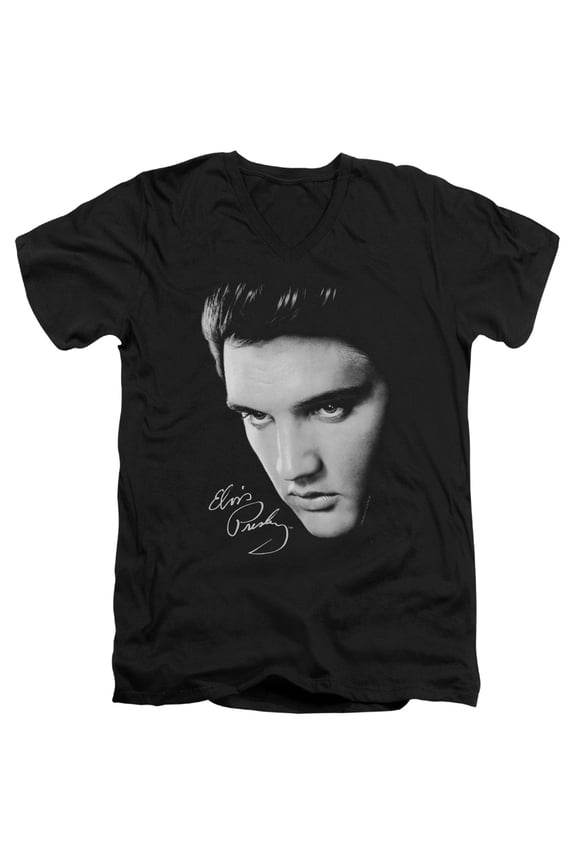 Elvis Presley - Face - Slim Fit V Neck Shirt - Medium