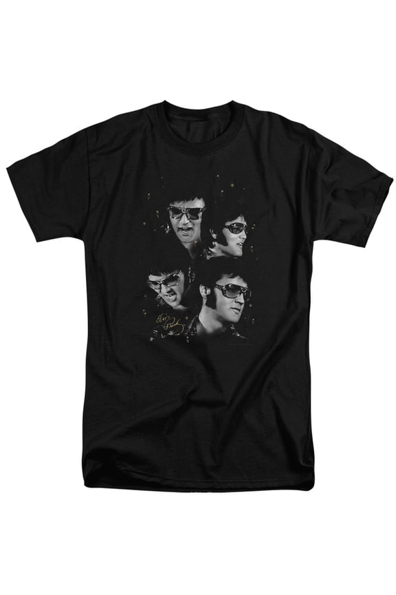 Elvis Presley Faces S/S Adult Tall Black