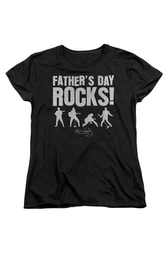 Elvis Presley - Fathers Day Rocks - Women's Short Sleeve Shirt - Large