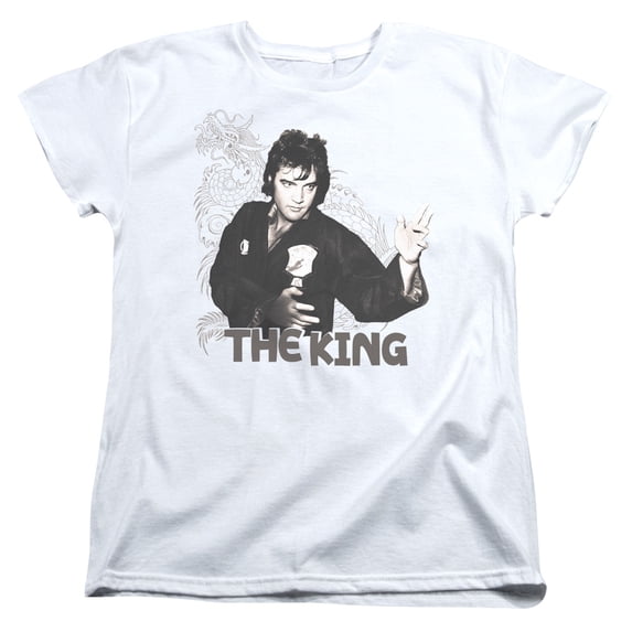 Elvis Presley Fighting King Women's T-Shirt White