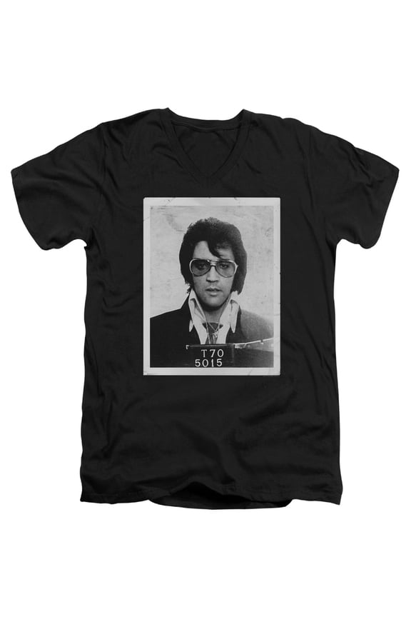 Elvis Presley Framed Adult V-Neck T-Shirt Black