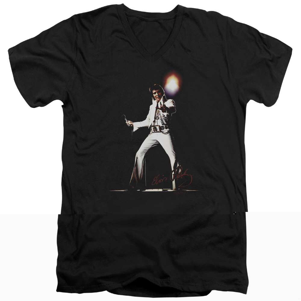 thumbnail image 1 of Elvis Presley Glorious V-Neck T-Shirt Black, 1 of 2