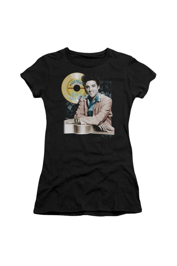 Elvis Presley - Gold Record - Juniors Teen Girls Cap Sleeve Shirt - X-Large