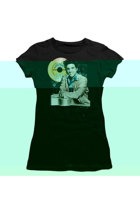 Elvis Presley Gold Record Premium Junior Women's T-Shirt Black