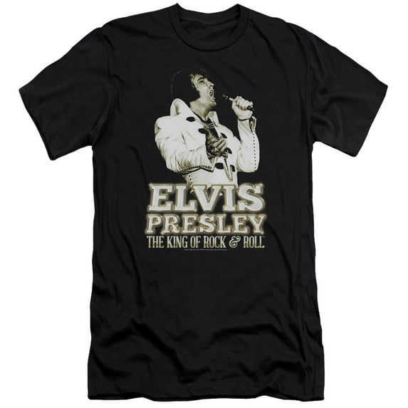 Elvis Presley Golden Premium Canvas Adult Slim Fit T-Shirt Black
