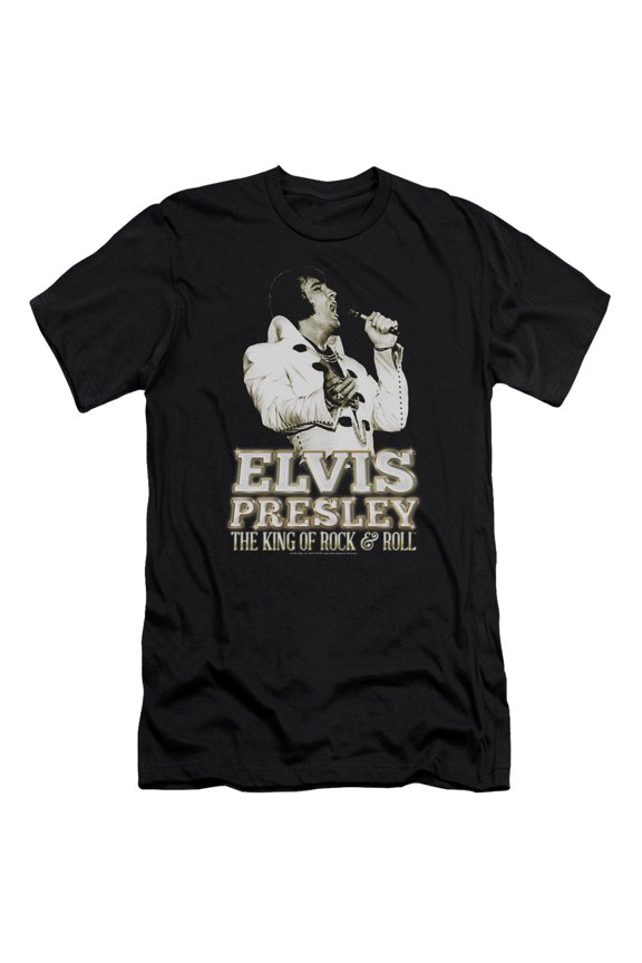 Elvis Presley Golden Premium Canvas Adult Slim Fit T-Shirt Black