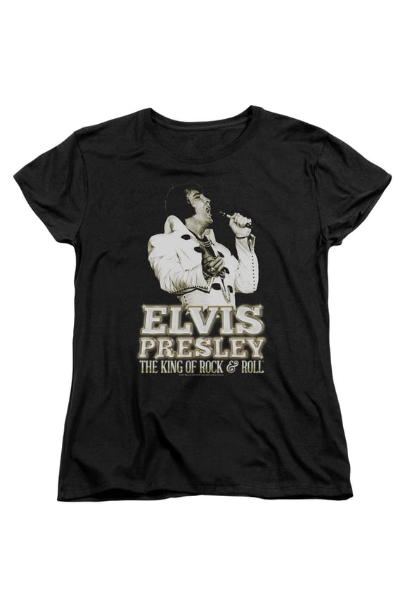 Elvis Presley Golden Women's T-Shirt Black
