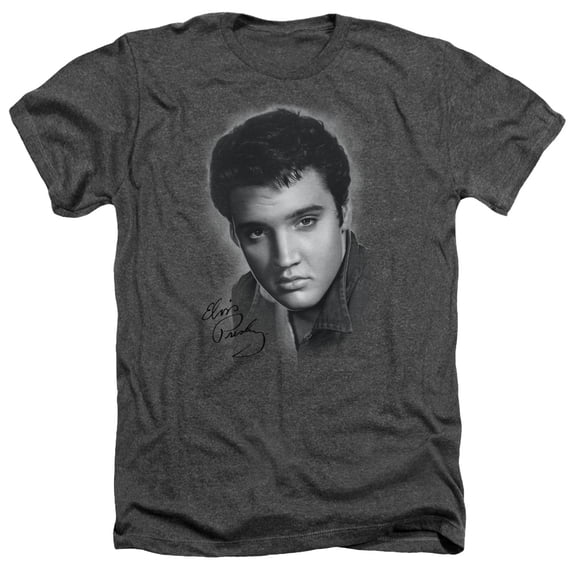 Elvis Presley - Grey Portrait - Heather Short Sleeve Shirt - XXX-Large