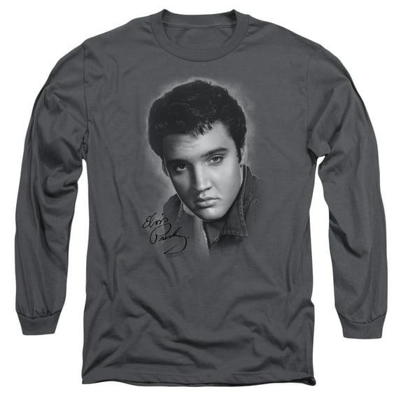 Elvis Presley - Grey Portrait - Long Sleeve Shirt - XX-Large