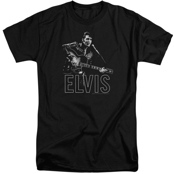 Elvis Presley Guitar In Hand S/S Adult Tall Black