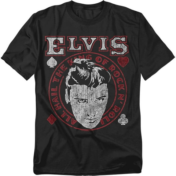 Elvis Presley T-Shirt Hail The King Unisex Graphic Tee For Men & Women Black 
