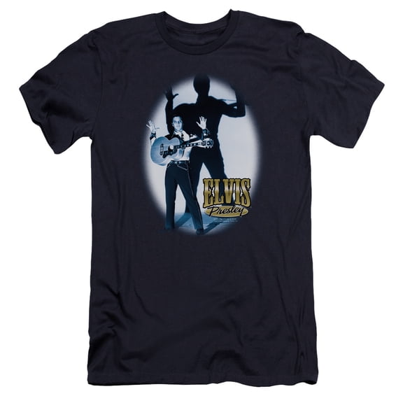 Elvis Presley Hands Up Premium Canvas Slim Fit T-Shirt Navy