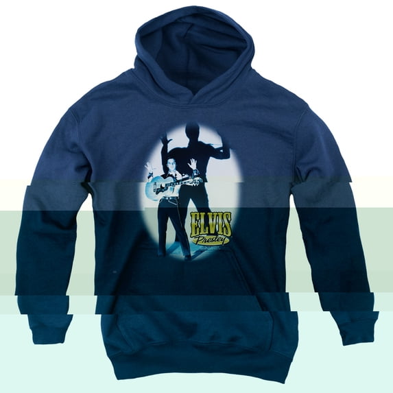 Elvis Presley Hands Up Youth Pullover Hoodie Sweatshirt Navy